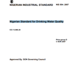 nigeria standard for water quality