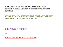 CLOSING REPORT on OVERALL SERVICE DELIVERY