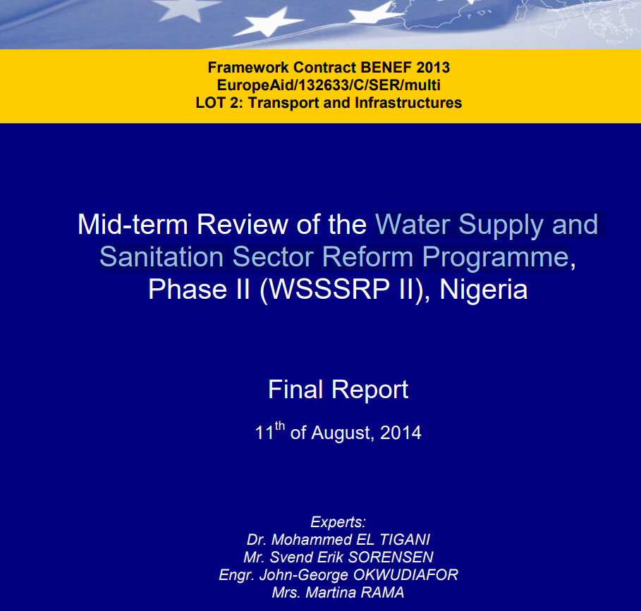 Mid-term Review of the Water Supply and Sanitation Sector Reform Programme, Phase II (WSSSRP II), Nigeria